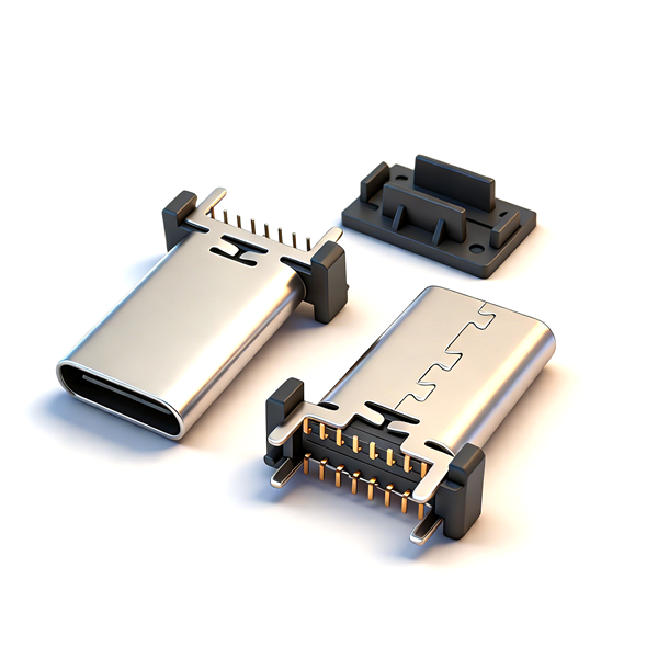 TYPE C母座16PIN 立式四脚插板SMT L=15.0 A款